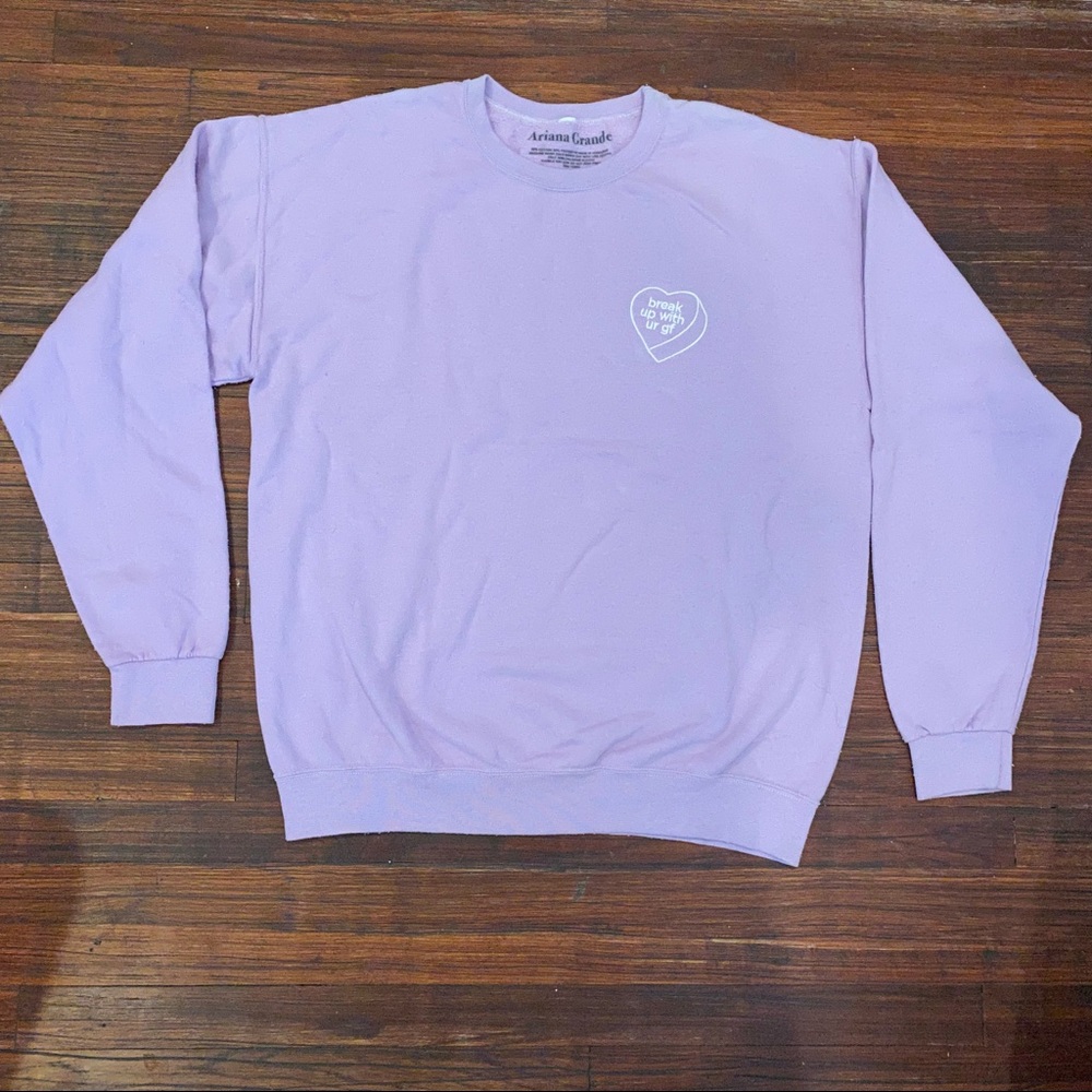 Ariana Grande heart break up with ur gf violet purple crew sweatshirt valentines